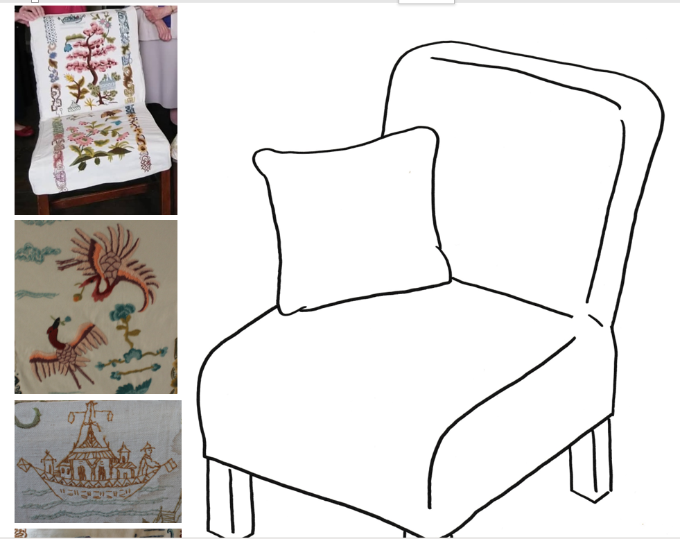 Design your own chair embroidery Hartlebury Castle