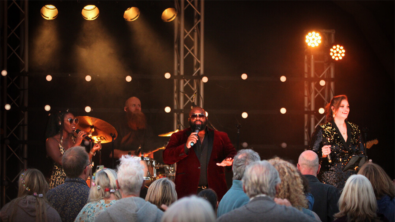Motown tribute act performing onstage