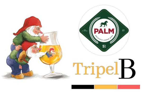 Chouffe gnomes with Chouffe beer, the Palm logo and the TripelB logo