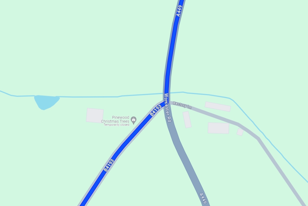 Kidderminster road closure step 3 Screenshot of diversion route