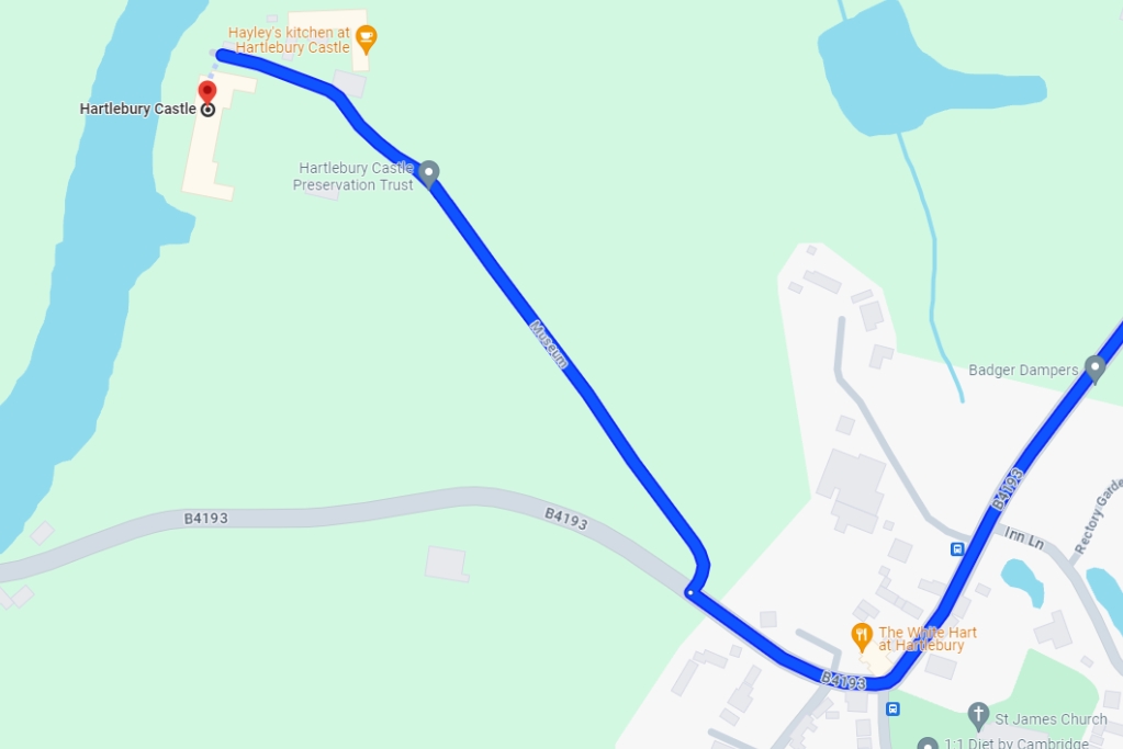 Kidderminster road closure step 4 Screenshot of diversion route