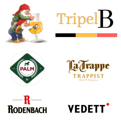 Belgian Beer Bash logos Logos for TripelB, Chouffe, Palm, La Trappe Trappist, Vedett and Rodenbach